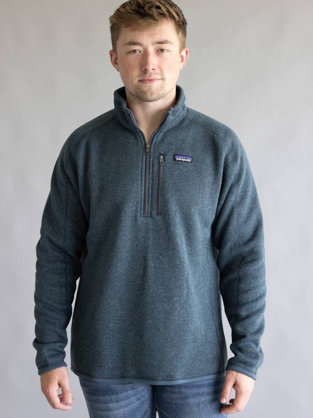 Patagonia Men’s Better Sweater Quarter Zip in Summit Size L Blue .